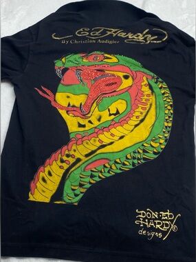 Vintage Ed Hardy Polo Don Ed Hardy Cobra Graphic Size Xl